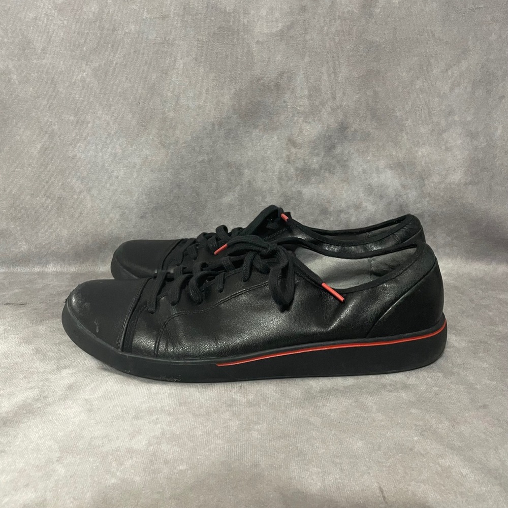Clarks Un Rio Lace Womens 11M Black Leather Shoes Unstructured Comfort Walking - Picture 3 of 8